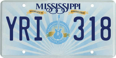 MS license plate YRI318