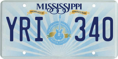 MS license plate YRI340