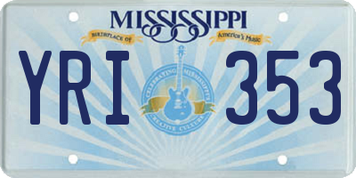 MS license plate YRI353