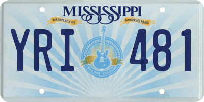 MS license plate YRI481