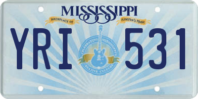 MS license plate YRI531
