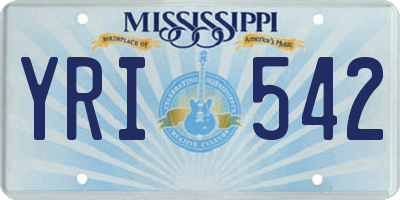 MS license plate YRI542