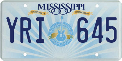 MS license plate YRI645