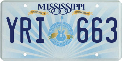 MS license plate YRI663