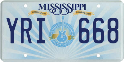 MS license plate YRI668