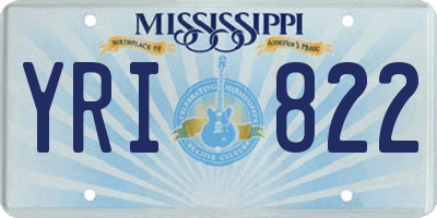 MS license plate YRI822