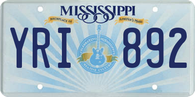 MS license plate YRI892