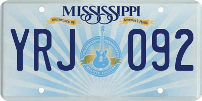 MS license plate YRJ092