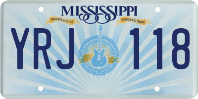MS license plate YRJ118