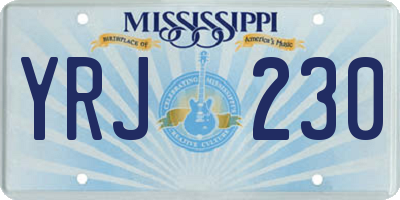 MS license plate YRJ230