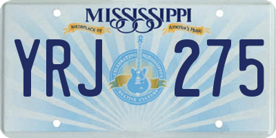 MS license plate YRJ275