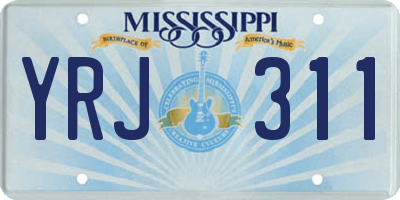 MS license plate YRJ311