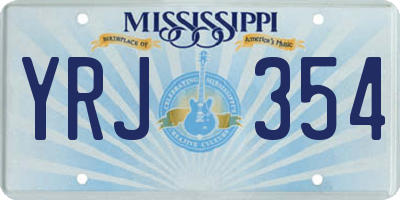 MS license plate YRJ354