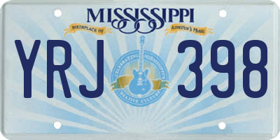 MS license plate YRJ398