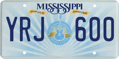 MS license plate YRJ600