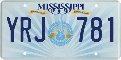 MS license plate YRJ781