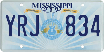 MS license plate YRJ834