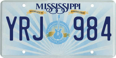 MS license plate YRJ984