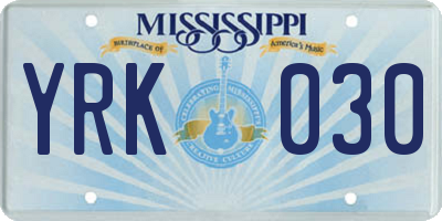 MS license plate YRK030