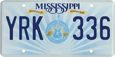 MS license plate YRK336