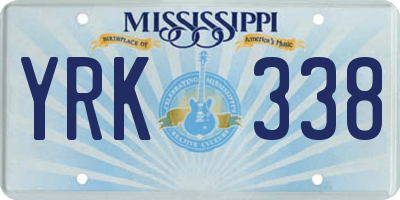 MS license plate YRK338
