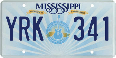 MS license plate YRK341