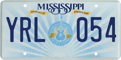 MS license plate YRL054