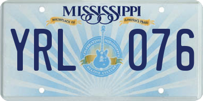 MS license plate YRL076
