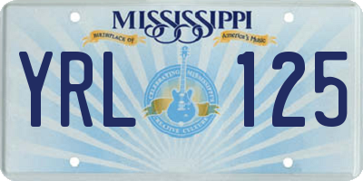 MS license plate YRL125