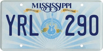 MS license plate YRL290