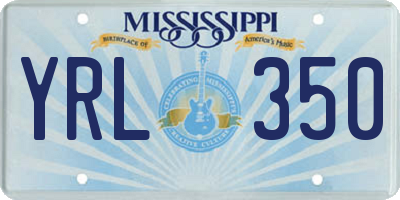 MS license plate YRL350