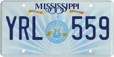 MS license plate YRL559