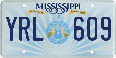 MS license plate YRL609