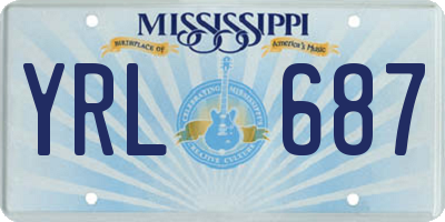 MS license plate YRL687