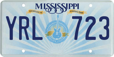 MS license plate YRL723