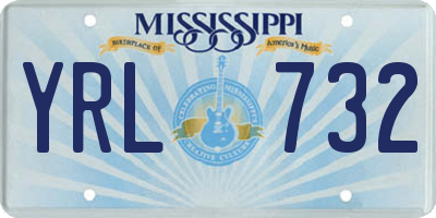 MS license plate YRL732