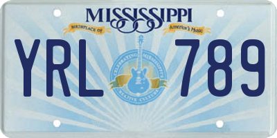 MS license plate YRL789