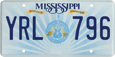 MS license plate YRL796