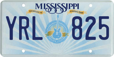 MS license plate YRL825
