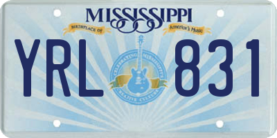 MS license plate YRL831
