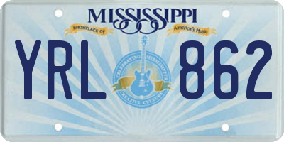 MS license plate YRL862