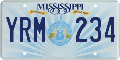 MS license plate YRM234