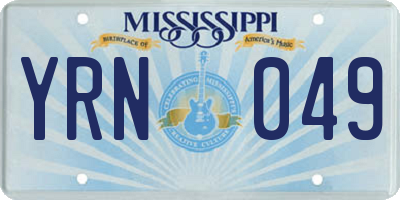 MS license plate YRN049