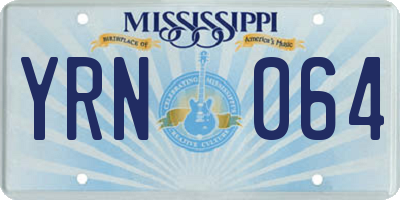 MS license plate YRN064