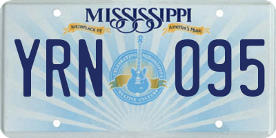 MS license plate YRN095
