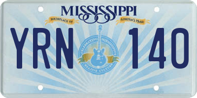 MS license plate YRN140