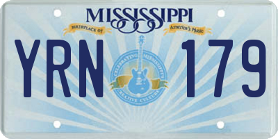 MS license plate YRN179