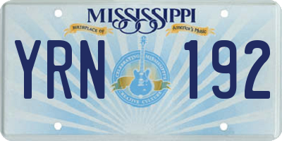 MS license plate YRN192