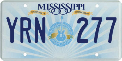 MS license plate YRN277
