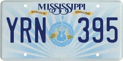 MS license plate YRN395